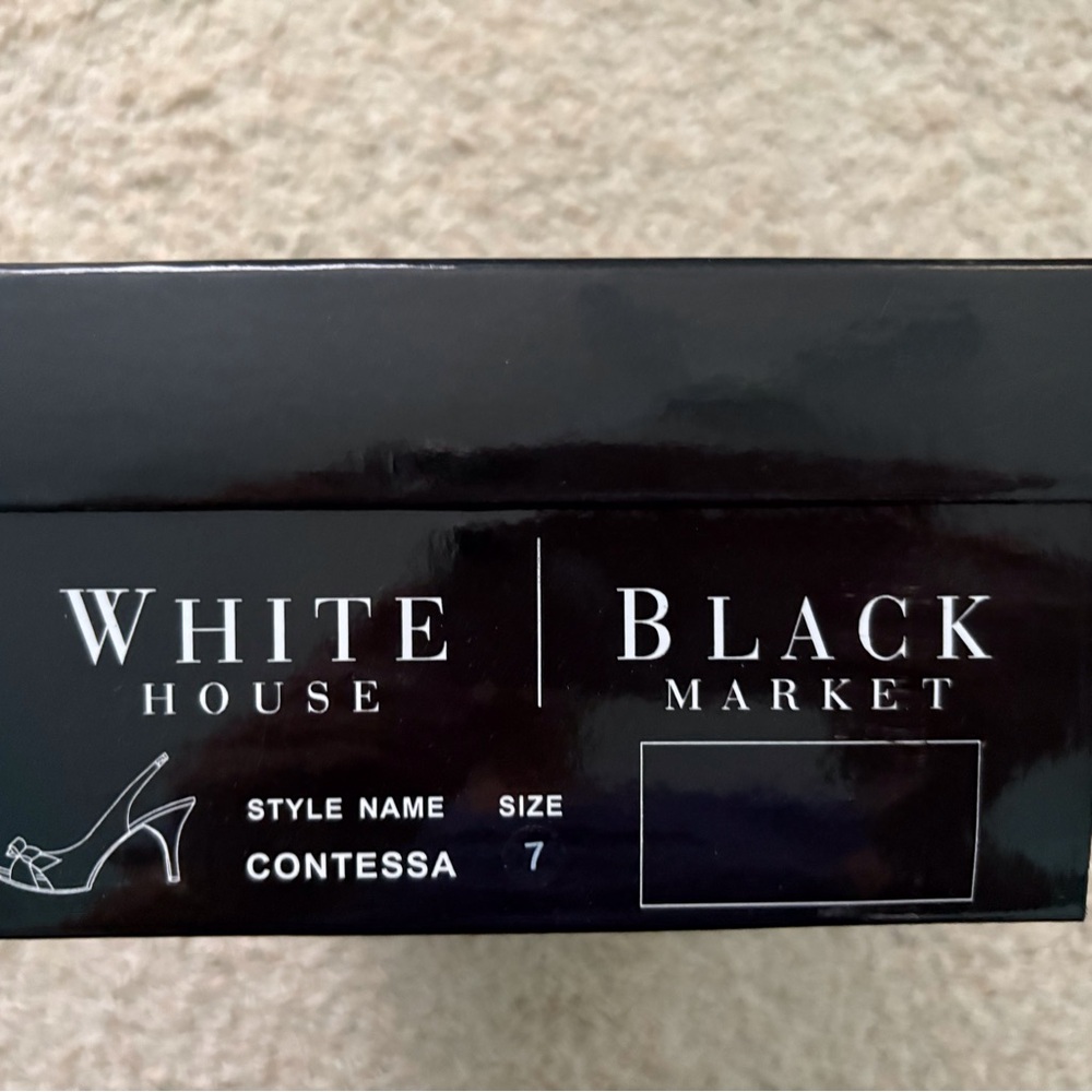 White House Black Market Red and Black Heels with Bow Detail - Picture 2 of 3